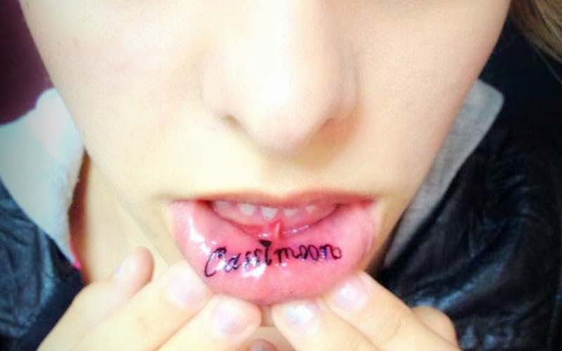 Inside Bottom Lip Tattoo